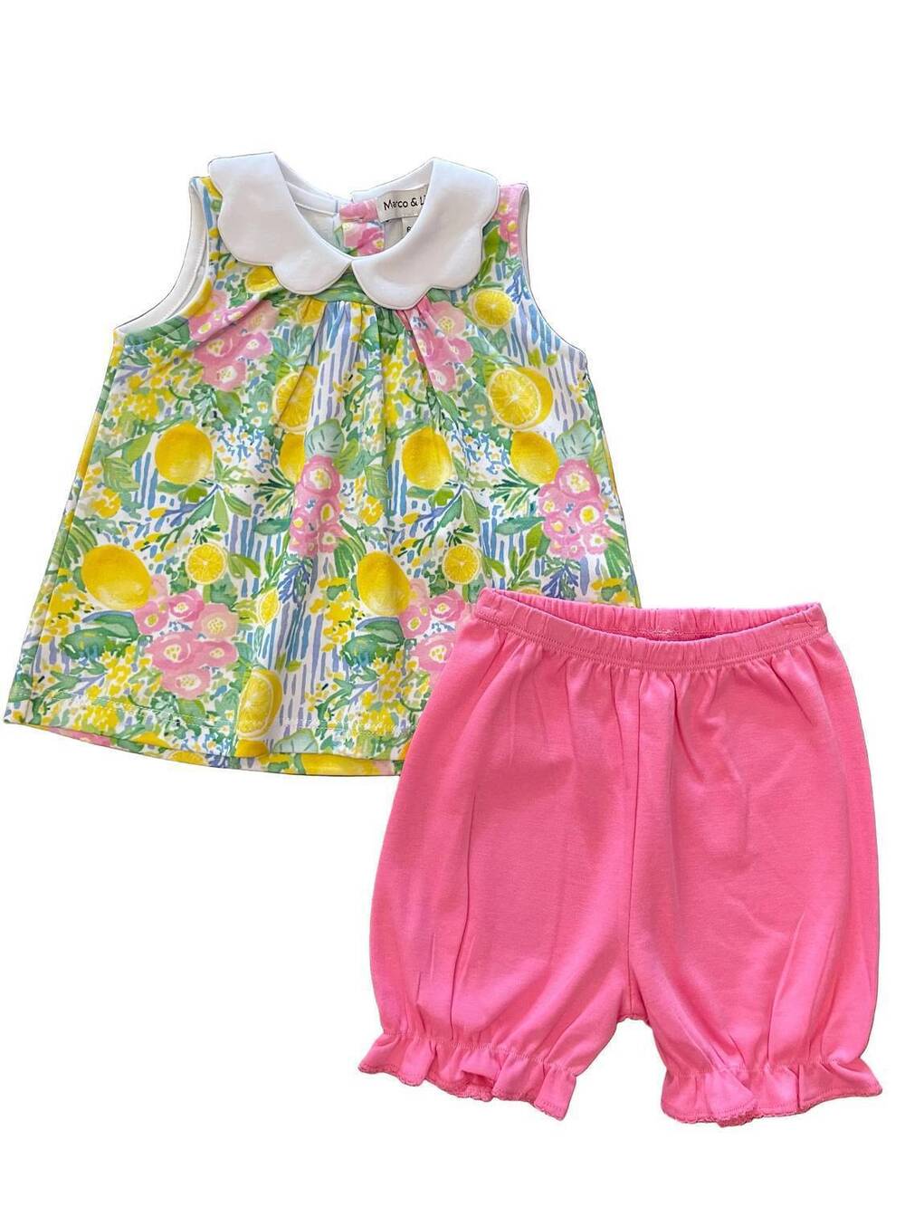 NEW MARCO & LIZZY girls' positano print knit bloomer set in multi